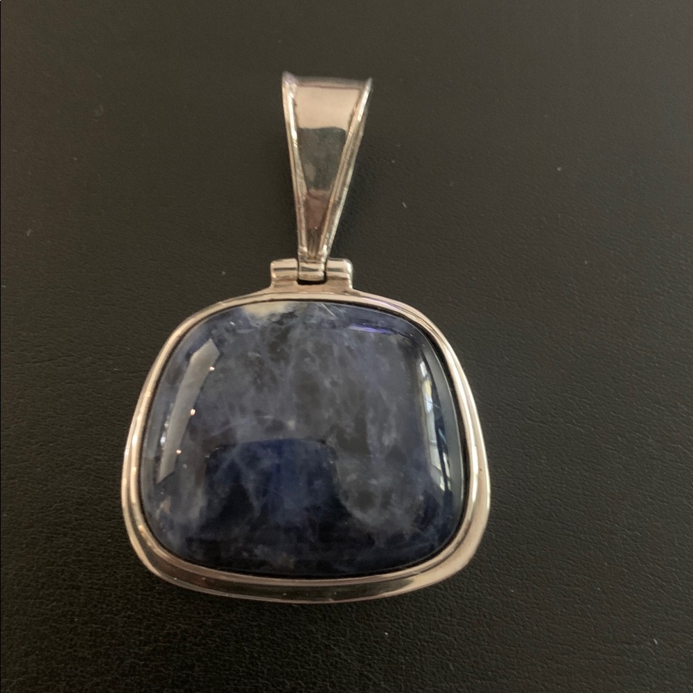 Silpada Silver Necklace with Gorgeous Deep Blue Stone